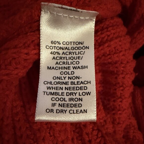 Loft Red Knit Sweater Womens XL Ribbed Scoop Neck Sweater Career Holiday Office - Picture 7 of 8